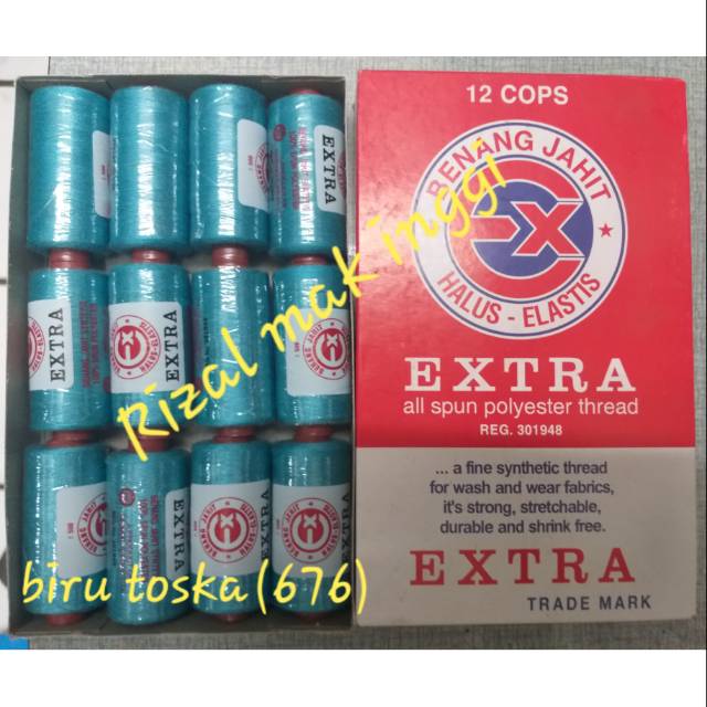 Benang jahit extra biru toska(676) 500 yards