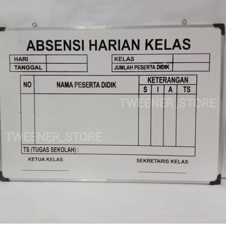

✎ [Uk.50x70] Papan Tulis Absensi Harian Kelas Sekolah| Whiteboard | Papan Absen Besar ♕