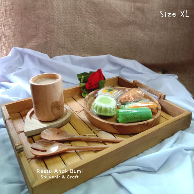 NAMPAN BAMBU PP SIZE M | Baki Bambu | Wadah Saji | Wadah Snack | Serving Tray | Tampah | Wakul | Aya