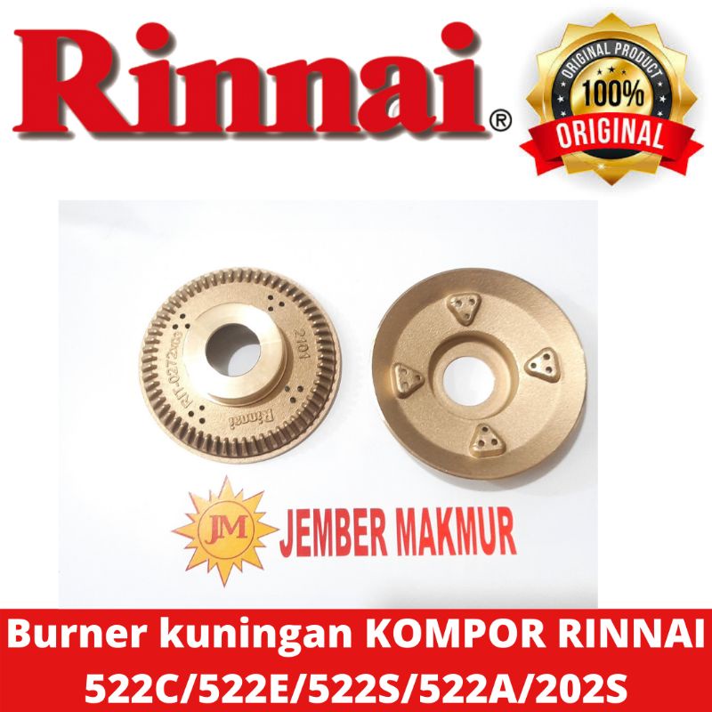 RINNAI BURNER KUNINGAN 100% ORI TYPE 522 511 spare part