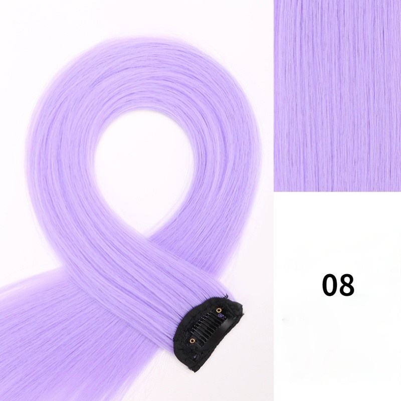 Wig / Rambut Palsu Wanita Model Korea Panjang Lurus + Klip 50cm Warna Gradasi