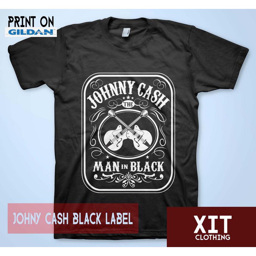Kaos DTF Musik johny cash black label