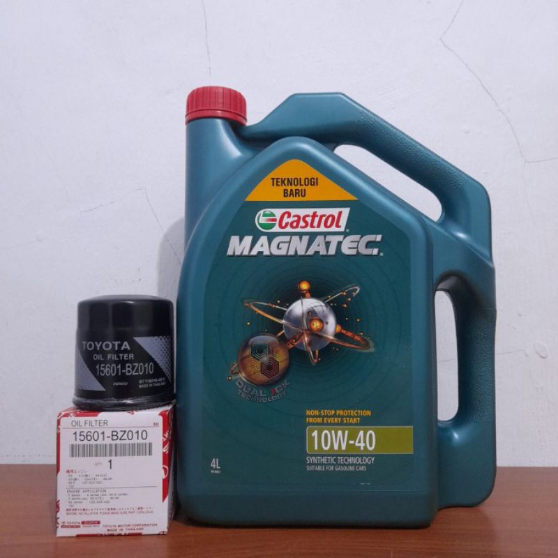Paket Oli CASTROL MAGNATEC 10W-40 & Filter Oli Toyota Avanza Rush Original