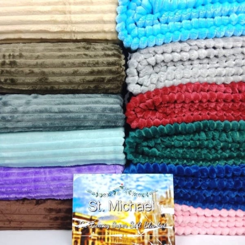 Selimut Bulu Halus Lembut Polos Dewasa ST.Michael Uk.200x220cm | Selimut Jumbo Murah