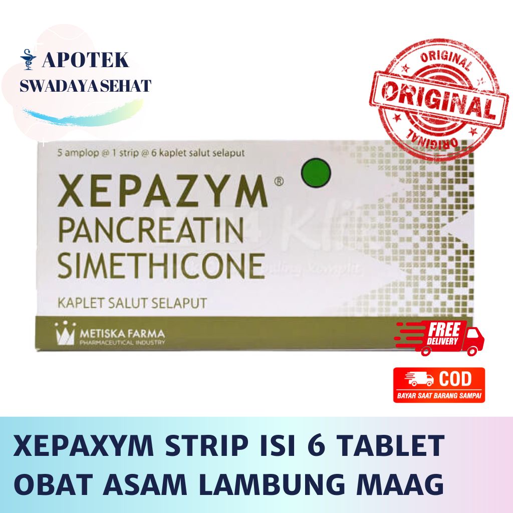 XEPAXYM STRIP ISI 6 Tablet - Obat Asam Lambung Maag Nyeri Perut Xepazim