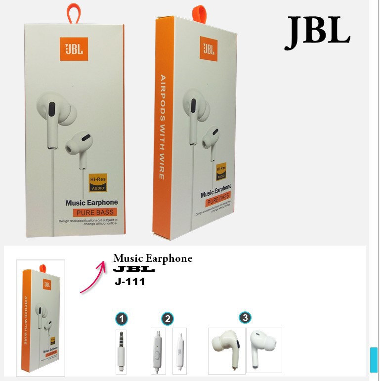 [ C/N 111 ] Handsfree murah Headset bass Earphone Music Hi-RES Audio Clean &amp; Natural 111 Pure Bass Headset 3.5mm