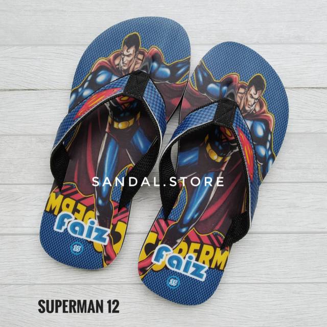 SANDAL CUATOM NAMA KARAKTER SUPERMAN ANAK/DEWASA FREE CUSTOM SUKA SUKA