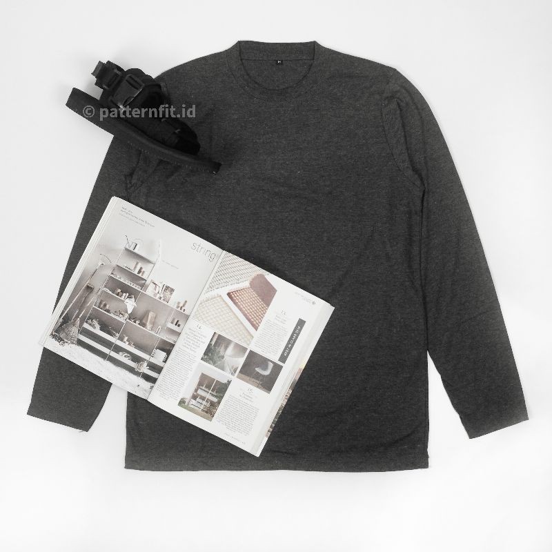 KAOS LENGAN PANJANG MISTY POLOS TWOTONE 30S / KAOS POLOS