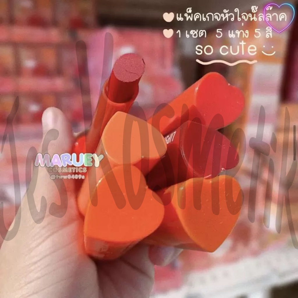 Hasaya Girl Lipstik Be Mine Love 1 Set Isi 5 Pcs / Grosir Kosmetik