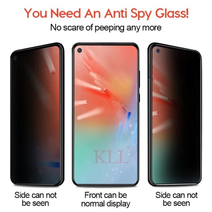 SPY OPPO A16 A54 A53 A15 A15S A92 A52 RENO 3 RENO 2F A9 2020 A5 2020 TEMPRED GLASS ANTI SPY KACA HITAM GELAP ANTI GORES KACA TEMPERED FULL COVER ANTI PEEPING NON FINGER PRINT SCREEN GUARD PELINDUNG LAYAR