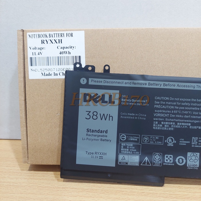 Baterai Laptop Dell Latitude 12 5000 Series Dell E5250 E5450 E5550 Type RYXXH -HRCB