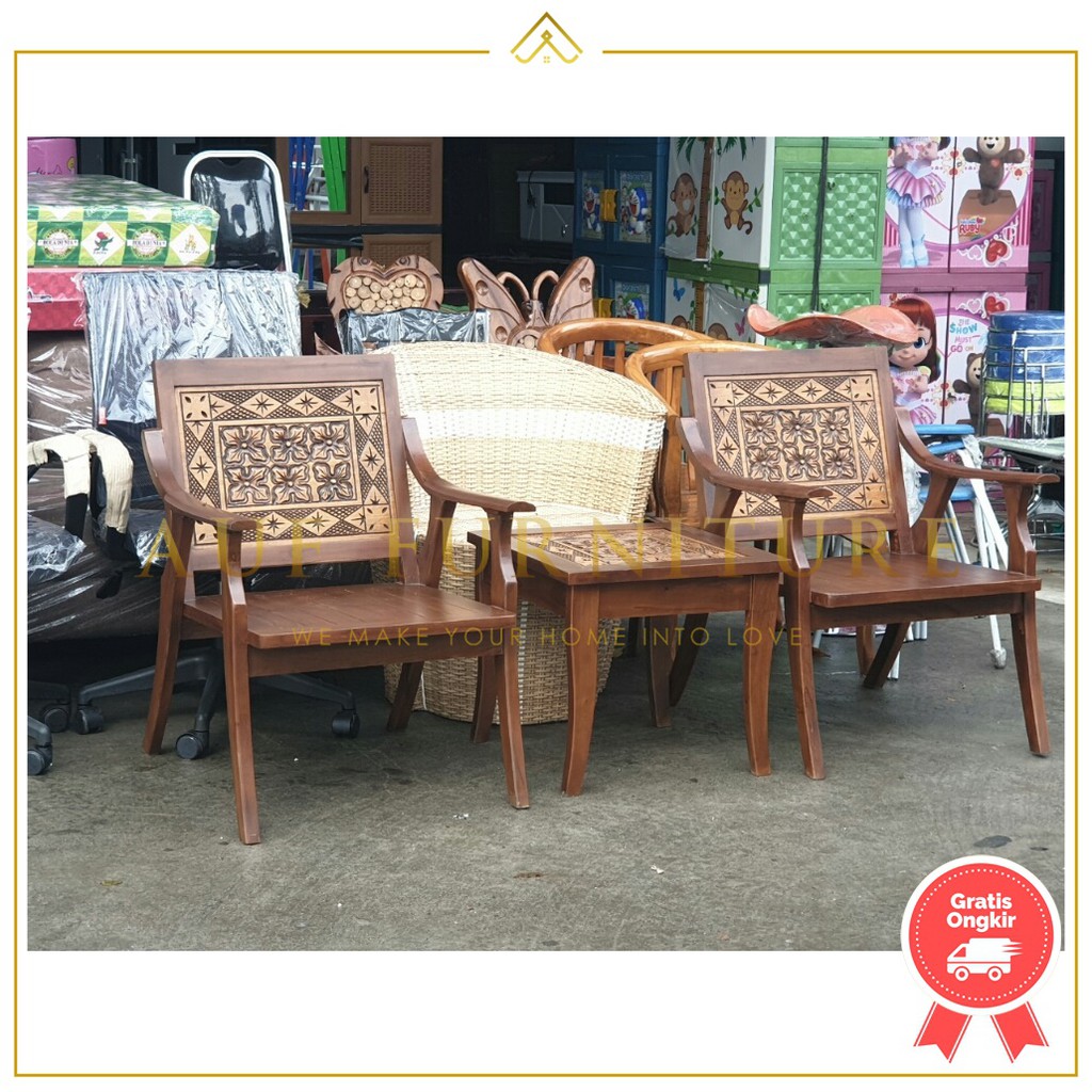 Kursi tamu jati teras minimalis / Kursi tamu jati / Kursi tamu minimalis / Set kursi tamu jati