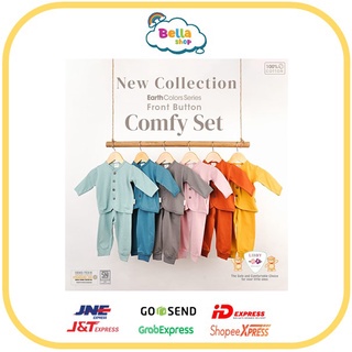 LIBBY EARTH SERIES COMFY SET SETELAN BAJU PENDEK DAN PANJANG KANCING TENGAH CELANA PENDEK DAN PNJG B1