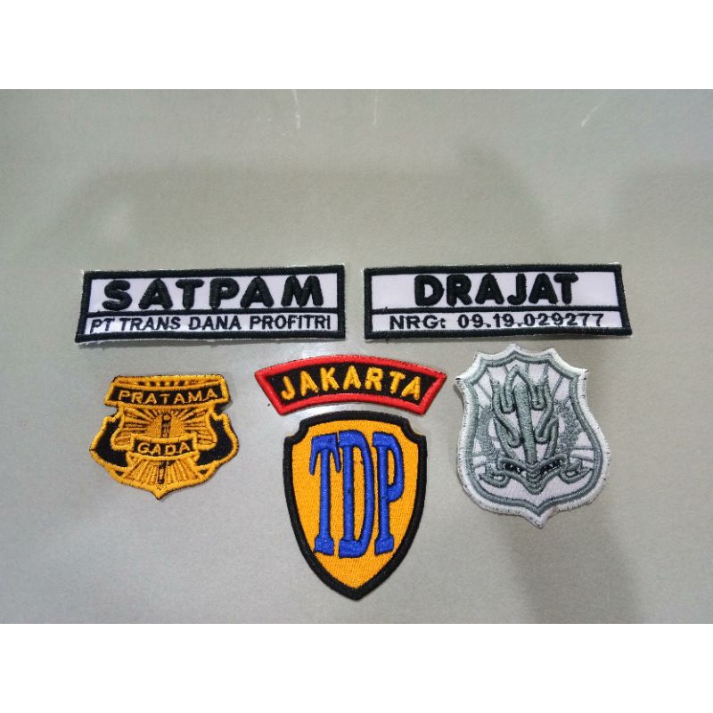 atribut satpam bordir timbul 3D custom