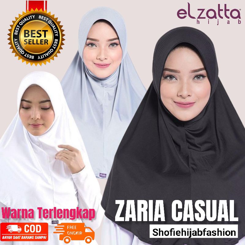 BERGO ELZATTA ZARIA CASUAL HIJAB INSTANT JILBAB POLOS KERUDUNG OLAHRAGA SENAM BERSEPEDA SPORT