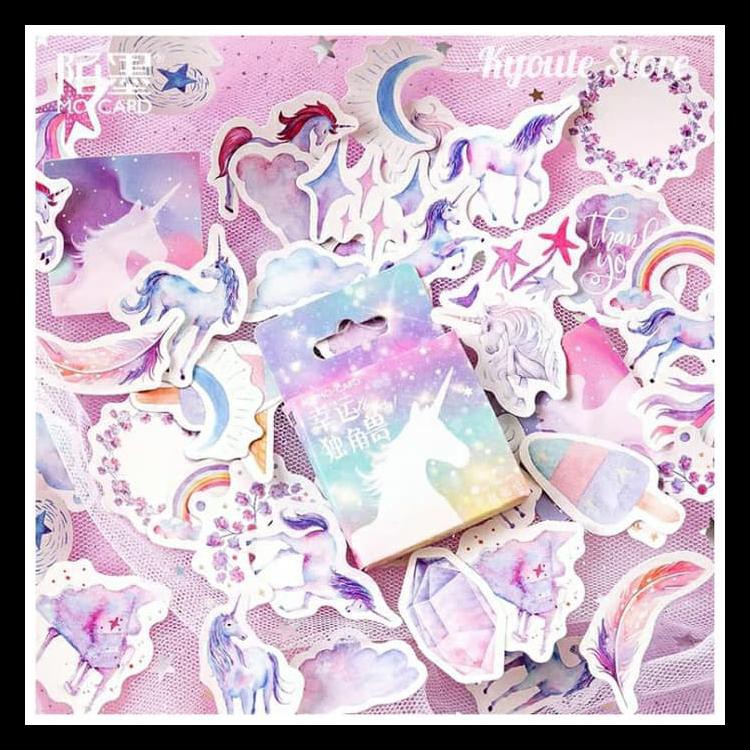 

Sticker Deco Aesthetic Unicorn Scrapbook Diy Bujo Diary Planner Kode 555