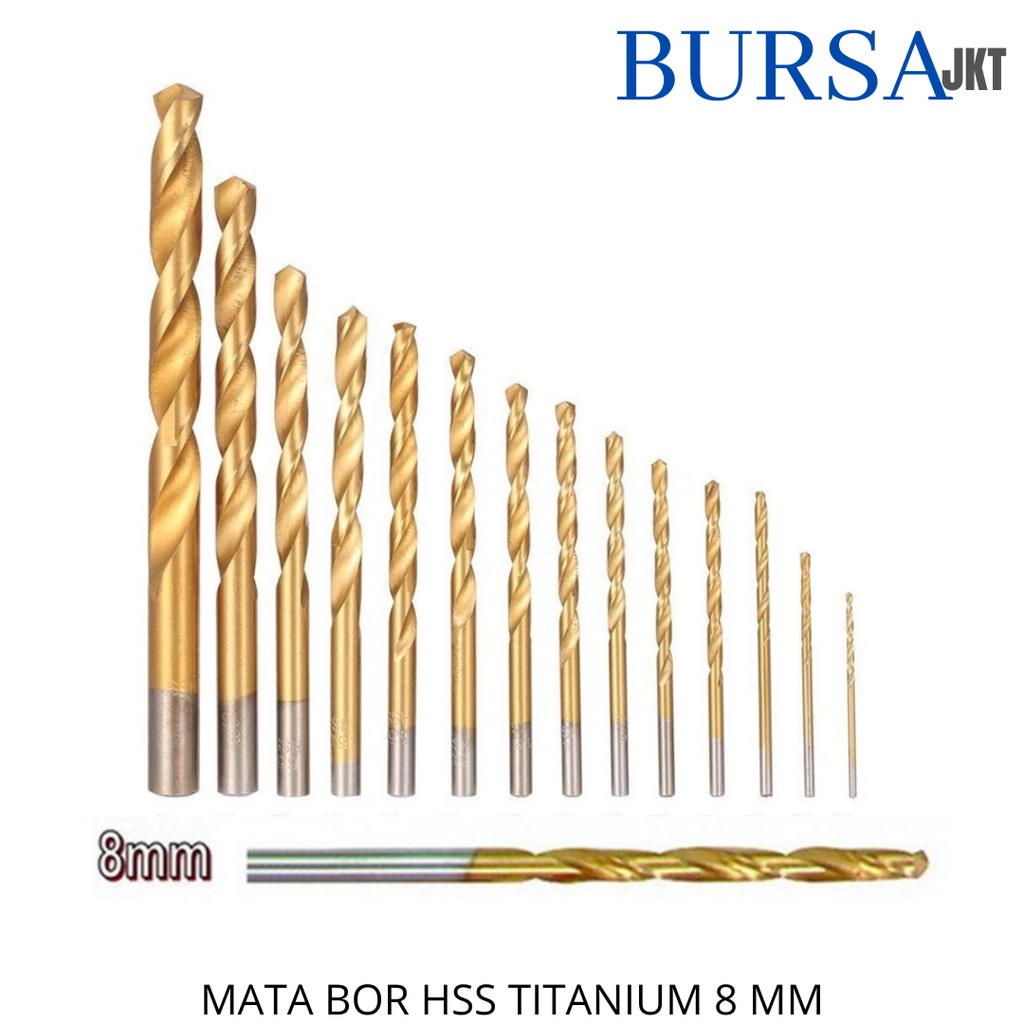 MATA BOR HSS GOLD TITANIUM COATED DRILL BIT 4241 8.0 MM