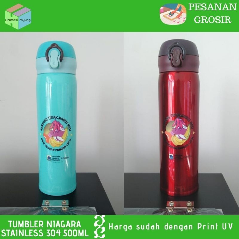 CUSTOM GROSIR TERMOS NIAGARA 500ML cetak PRINT UV full colour souvenir