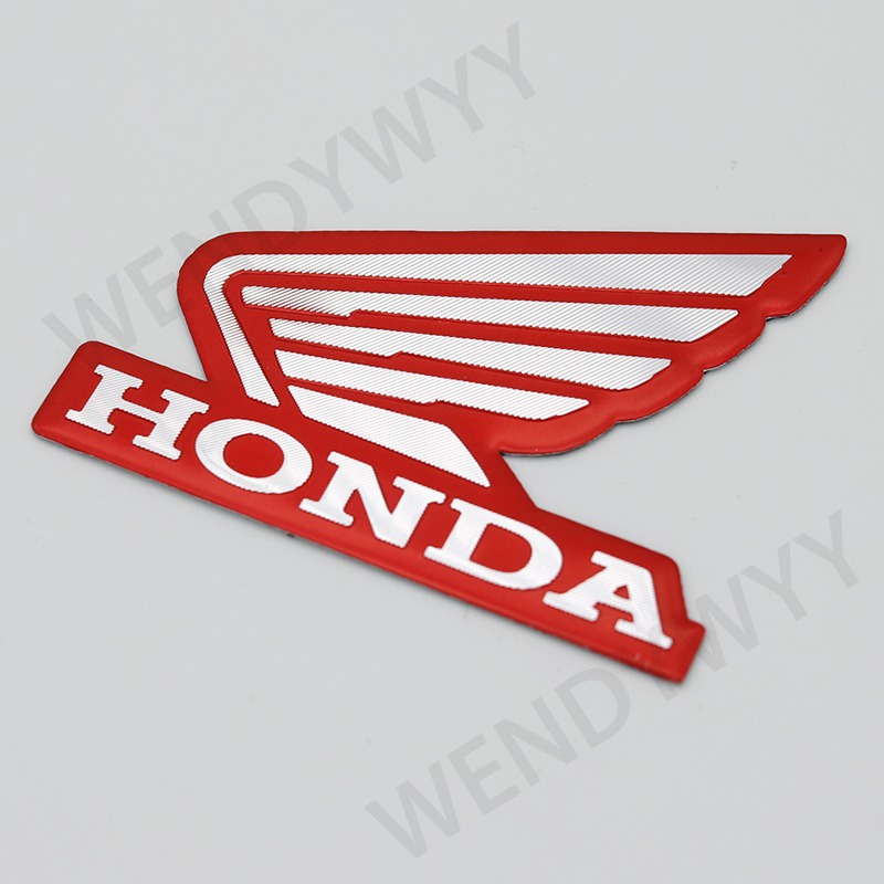 1 Pasang Stiker emblem logo Honda Kiri &amp; Kanan Bahan metal Warna Krom