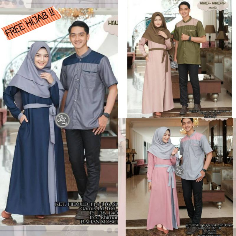COUPLE MUSLIM PASANGAN TERBARU 2021 MURAH / GAMIS MUSLIMAH TERBARU PREMIUM KEKINIAN