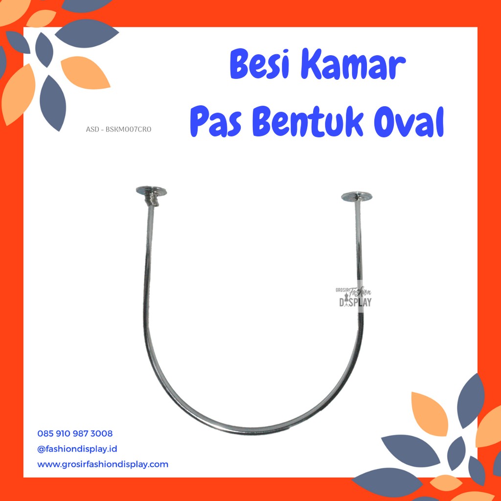 Tiang Besi Tirai Kamar Pas Fitting Room Kamar Ganti Bentuk Oval Stand Gordeng Kamar Pas -BH