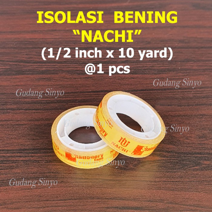 Nachi Isolasi Bening Bening Lebar 1/2 inch