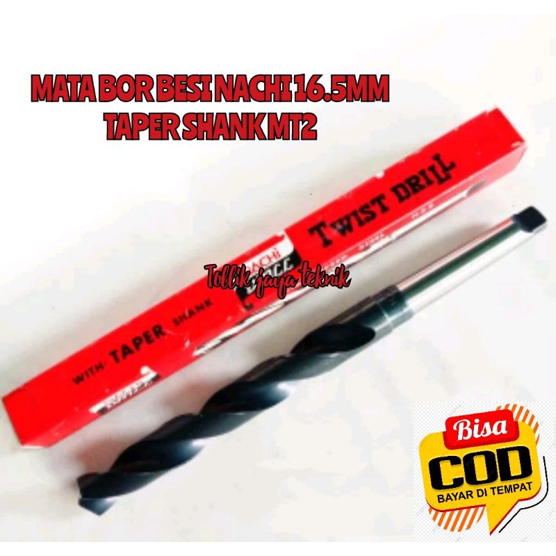 MATA BOR BESI. DRILL BOR NACHI 16.5MM TAPER SHANK MT2. STRAIGHT ORI