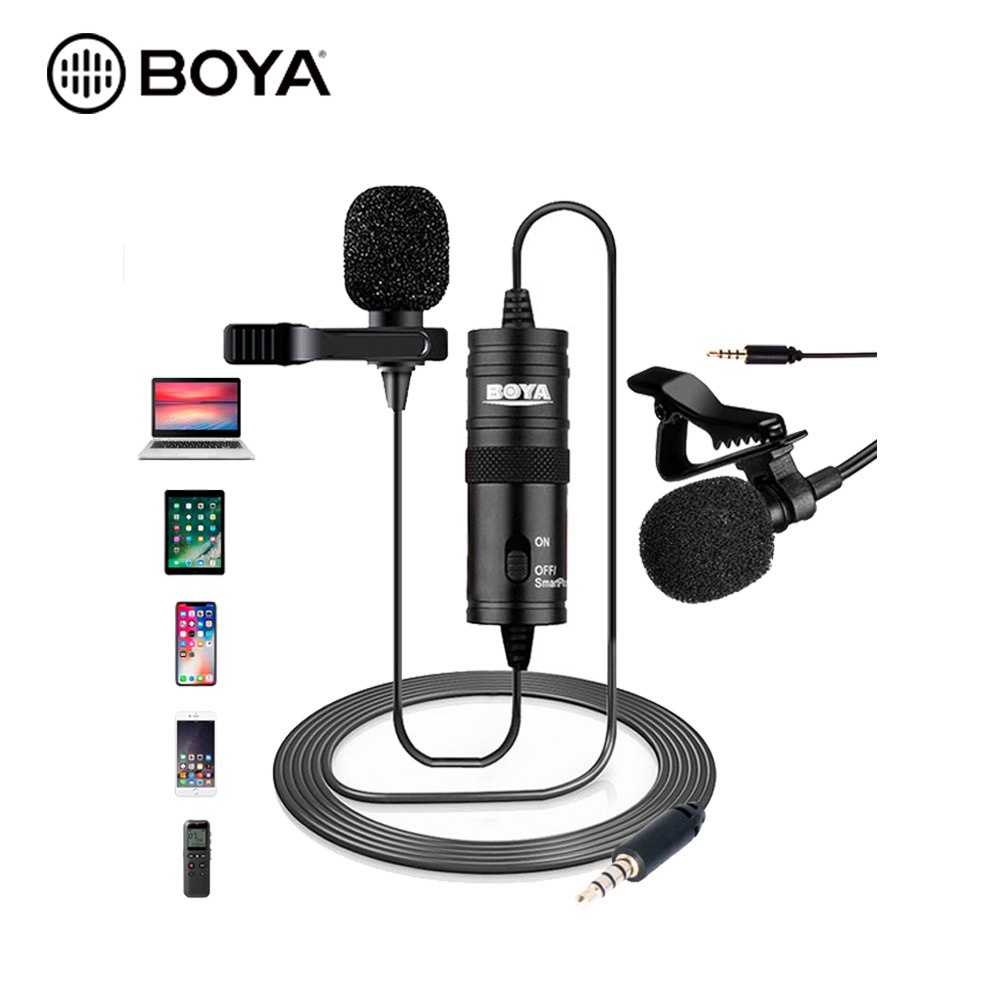 BOYA BY-M1 Pro Lavalier Microphone Micro For Smartphone Jack Aux 3.5mm Camera DSLR Video Aksesoris Handphone Hp GALLERYONE gallery one