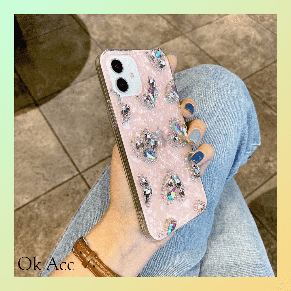 Soft case Glitter bentuk Hati Iphone 7 8 SE 7+ 8+ X Xr Xs Max 11 Pro Max 12,Oppo Reno 4 4F 5 FH10