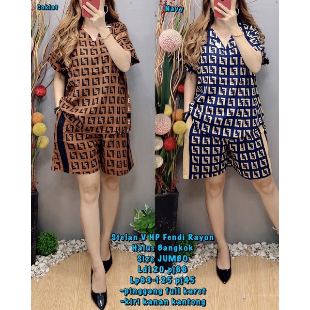 Stelan V HP Fendi Rayon Halus Bangkok  Size JUMBO
