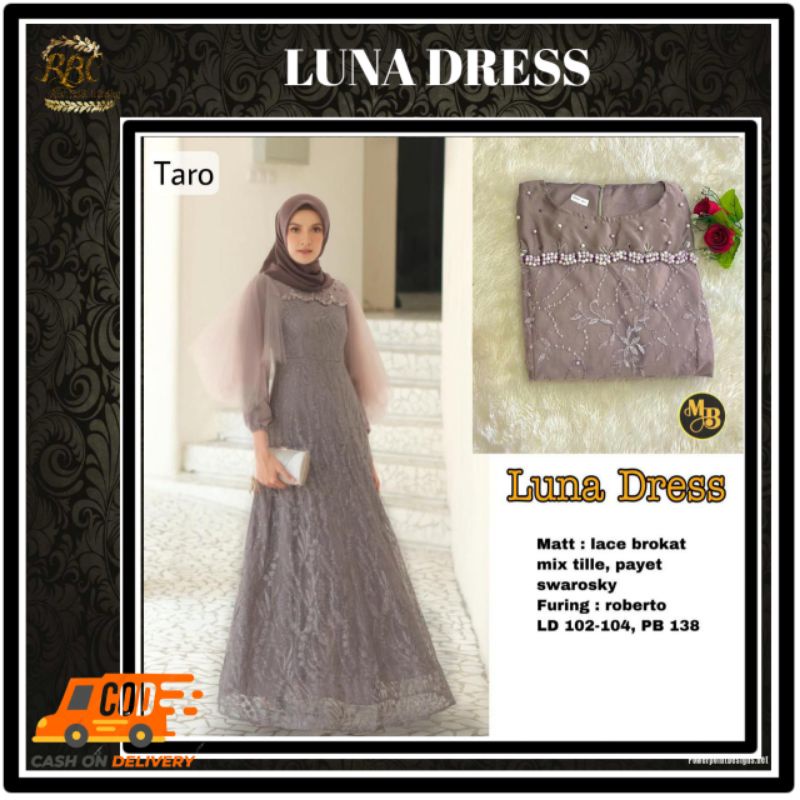 LUNA DRESS/GAMIS BROKAT/GAMIS SYAR'I/GAMIS PESTA