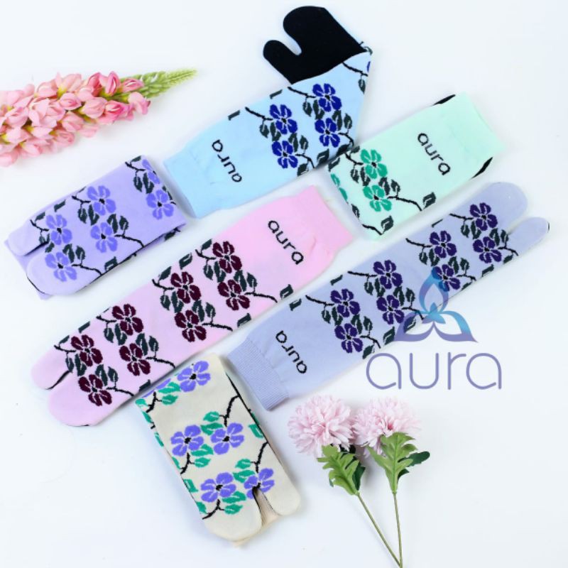 KAOS KAKI MUSLIMAH 2 JARI AURA / KAOS KAKI JEMPOL