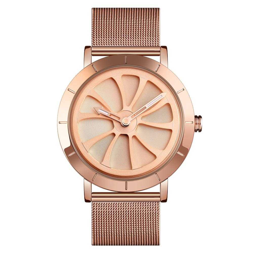 Jam Tangan Pria Analog Skmei 9204 Rosegold Water resistant 30M