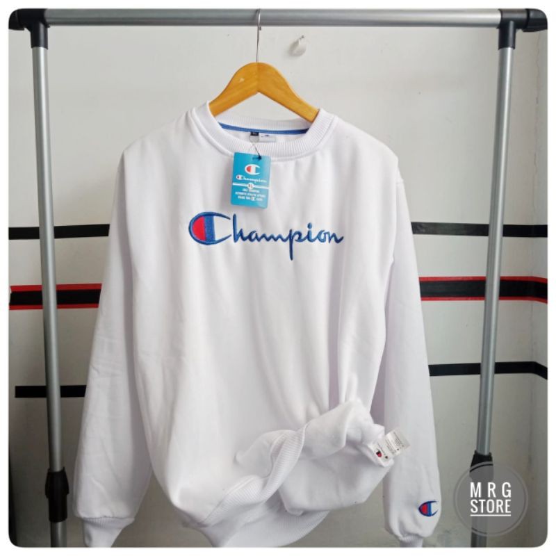 SWEATER CREWNECK CHAMPION | SWEATER CHAMPION FLACE|SWEATER HOODIE|SWEETER BORDIR TULISAN CHAMPION