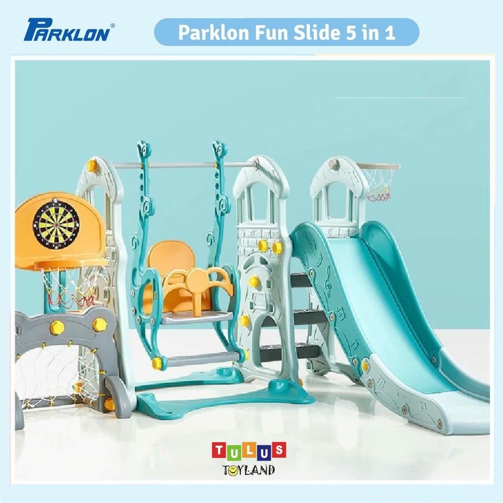 Perosotan Parklon Fun Slide n Swing 5 in 1 Multi Combination Castel 5in1 Seluncuran Ayunan Anak