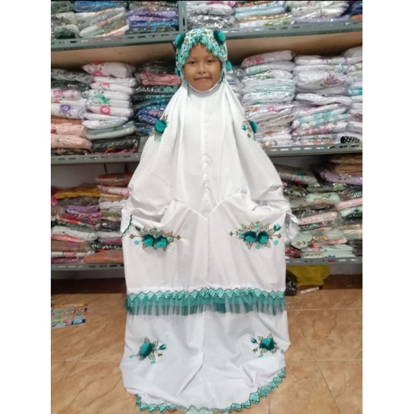 MUKENA RUMBAI ANAK TK/ MUKENA TERUSAN  ANAK SD