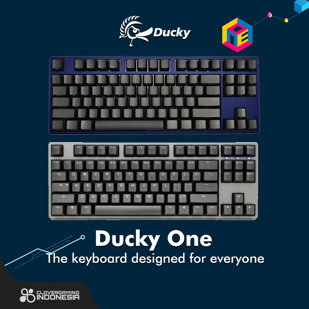 Ducky One - Metalic Blue Gunmetal Grey TKL Mechanical Gaming Keyboard