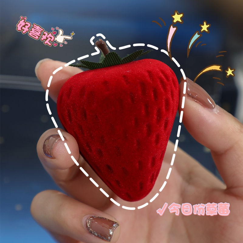 Kotak Cincin Bentuk Strawberry Lucu