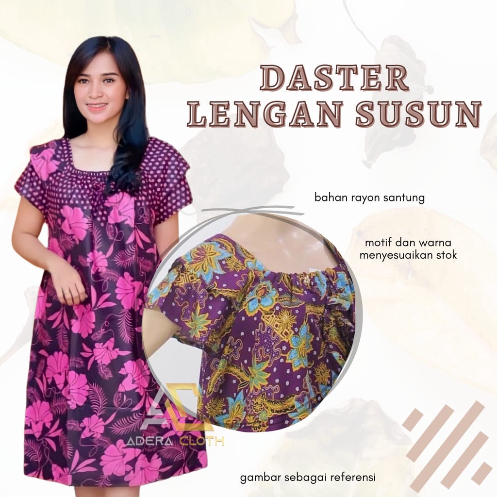 DASTER LENGAN SUSUN - daster bali kain rayon lengan pendek - daster wanita murah