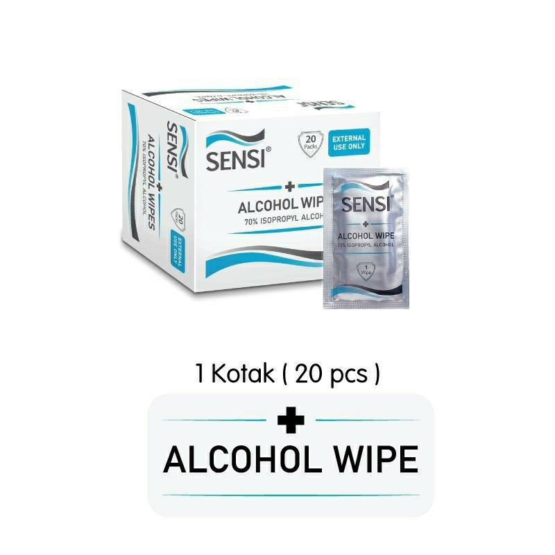 Sensi Alkohol Wipes isi 20Pc - Sensi Alcohol Wipes - Tissue Alkohol Serbaguna 70%