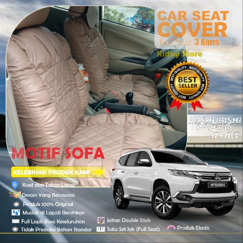 SARUNG JOK MOBIL PAJERO SPORT MOTIF SOFA