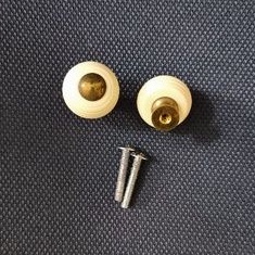 Tarikan Peganga  Handle Laci Lemari Bulat Kecil Putih Krem Gold