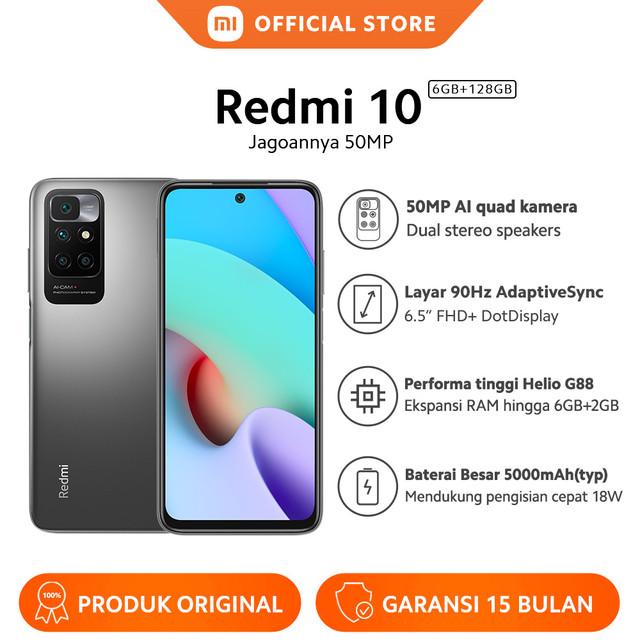 Xiaomi Redmi 10 (6GB+128GB) Helio G88 50MP AI Quad Kamera Layar FHD+ 6,5&quot; 90Hz 5000mA