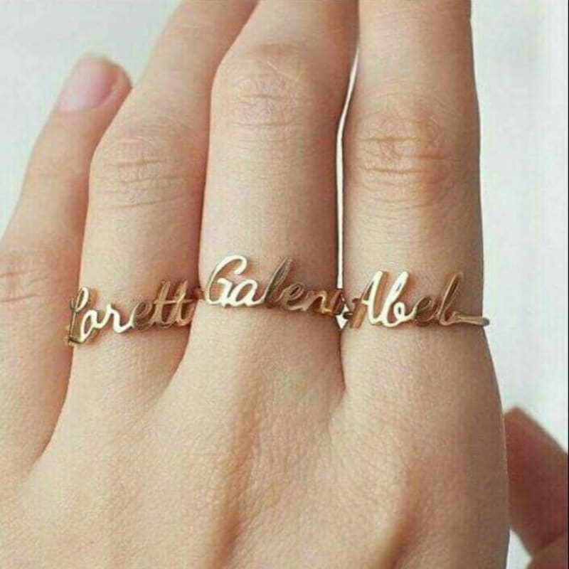 Cincin nama / cincin ukir nama lapis emas