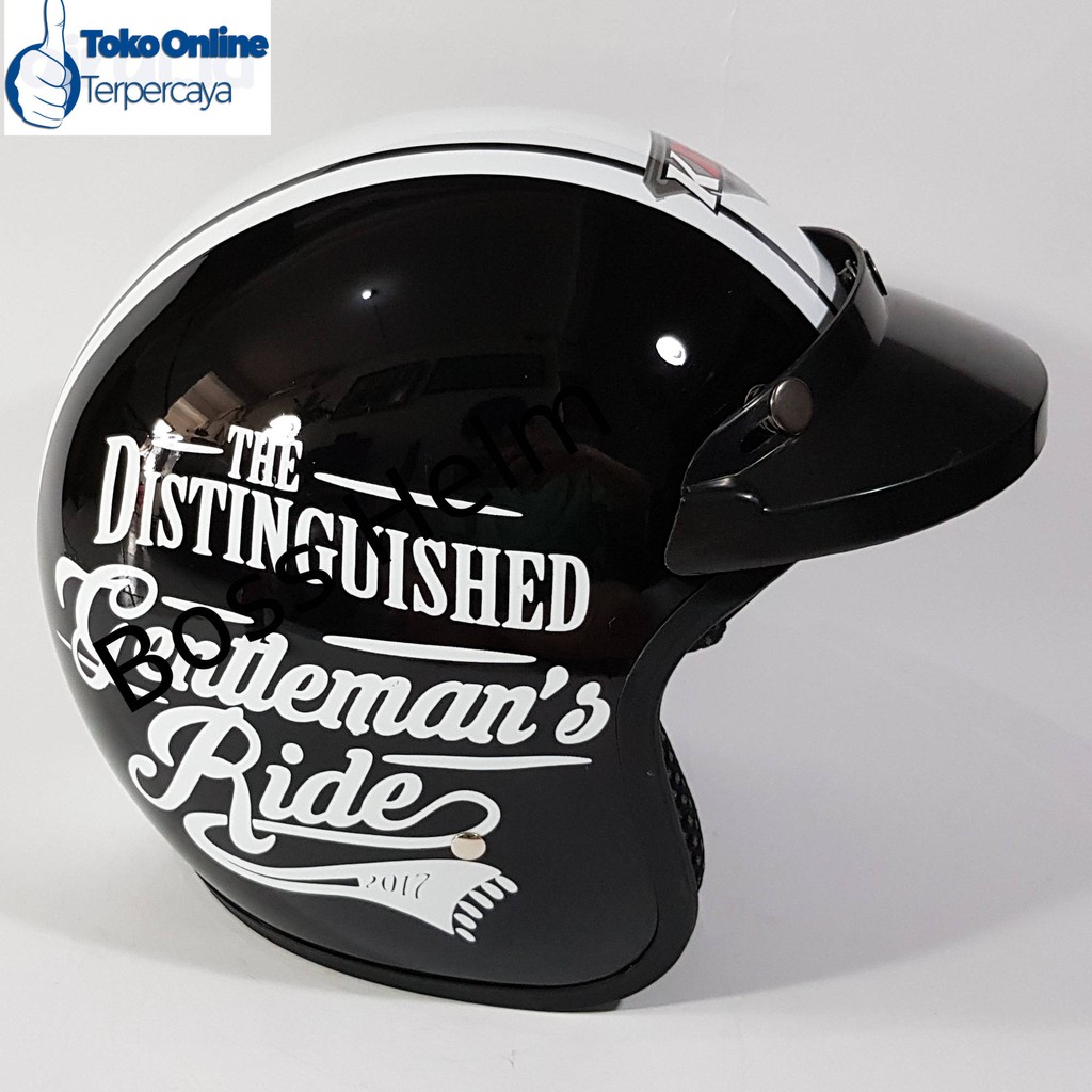 Helm Motor SNI Bogo Gentlement Black Gloss pet bukan Helm Motor SNI Bogo Gentlement Black Gloss pet bukan