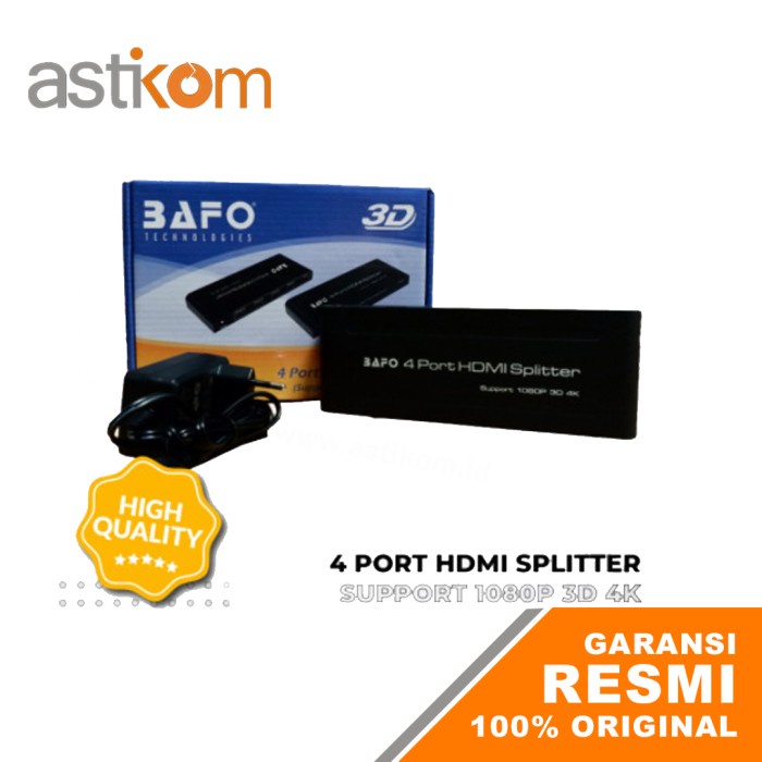 BAFO HDMI SPLITTER 4 PORT Splitter HDMI 1-4 Port 4K