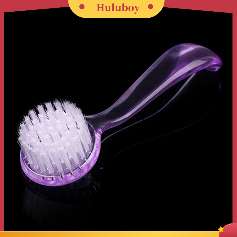 Huluboy Huluboy♡ 1pc Brush Pembersih Debu Kuku Kepala Bulat Gagang Panjang Bahan Plastik