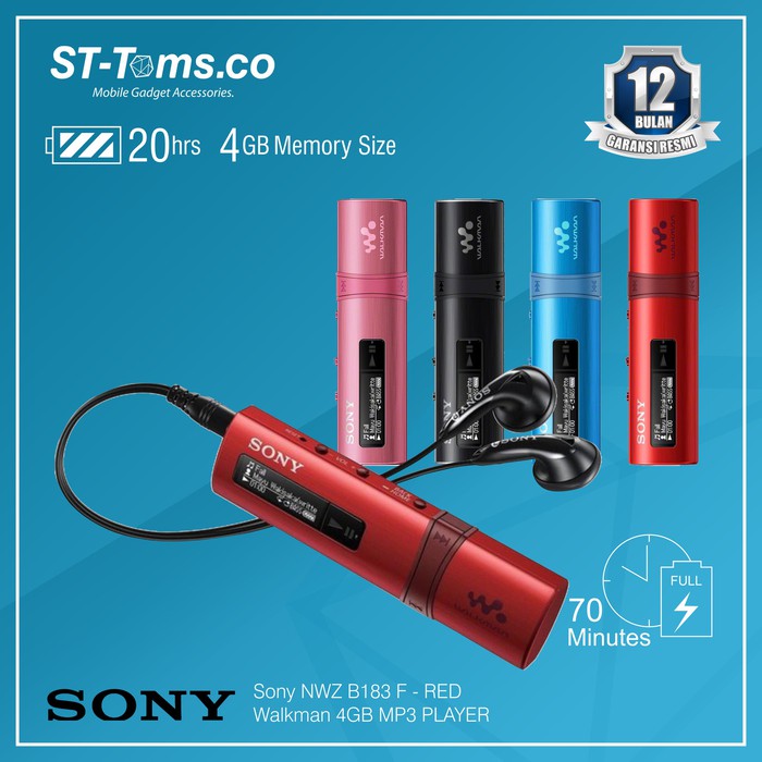Sony Walkman NWZ-B183F 4GB - Red