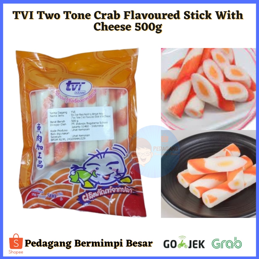 TVI Two Tone Crab Flavoured Stick With Cheese | Ikan Olahan 500gr