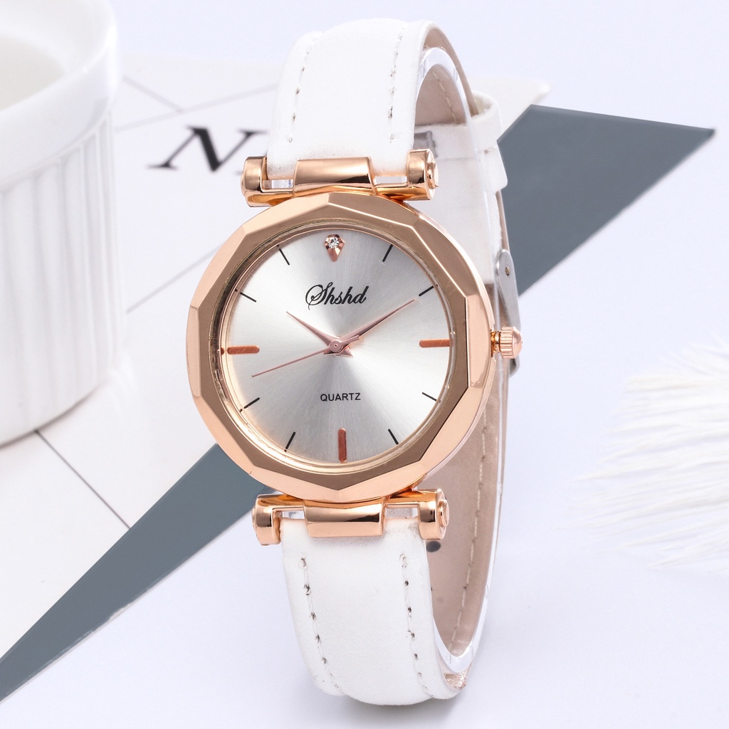 Jam Wanita Quartz Hexa Rough Edge Model Korea Terbaru Elegant